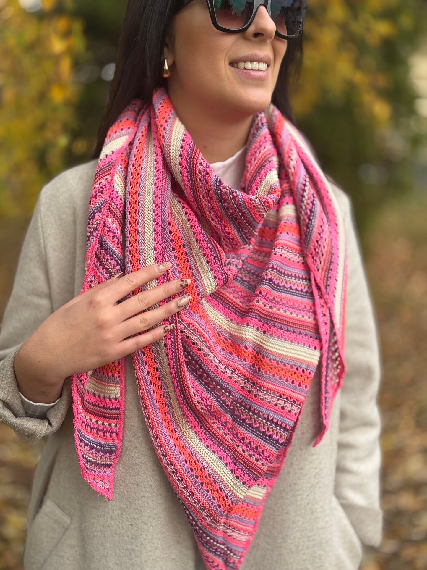 Zwillingsherz Schal „Strick Mix“ pink