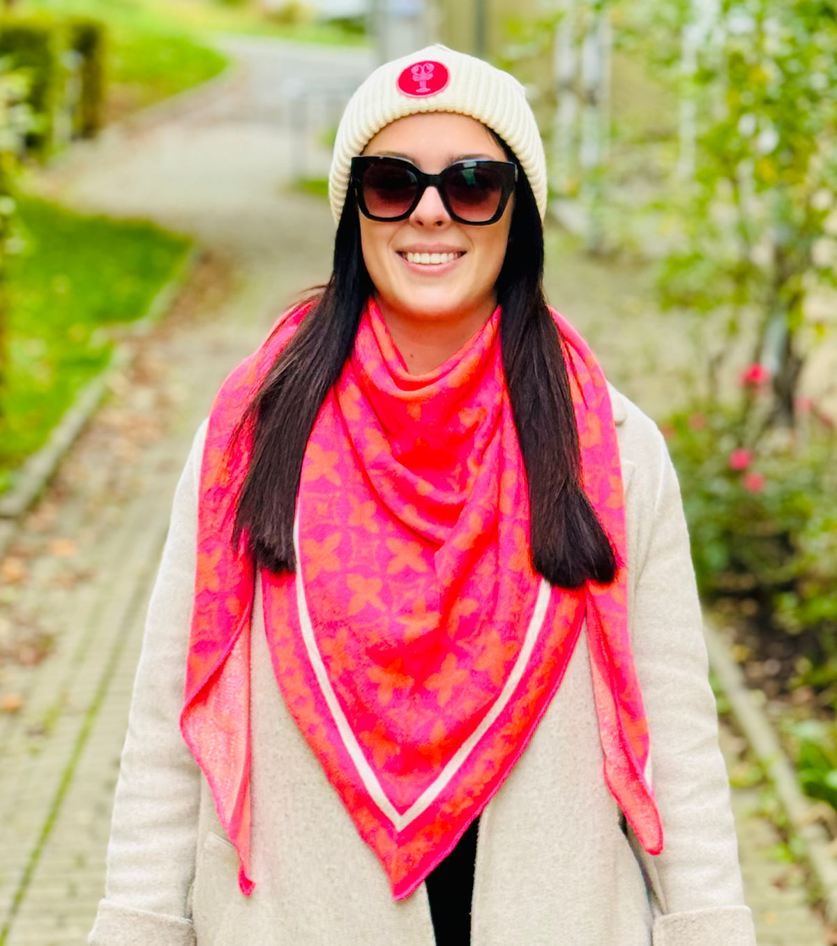 Zwillingsherz Schal „Luxus Grafik“ pink