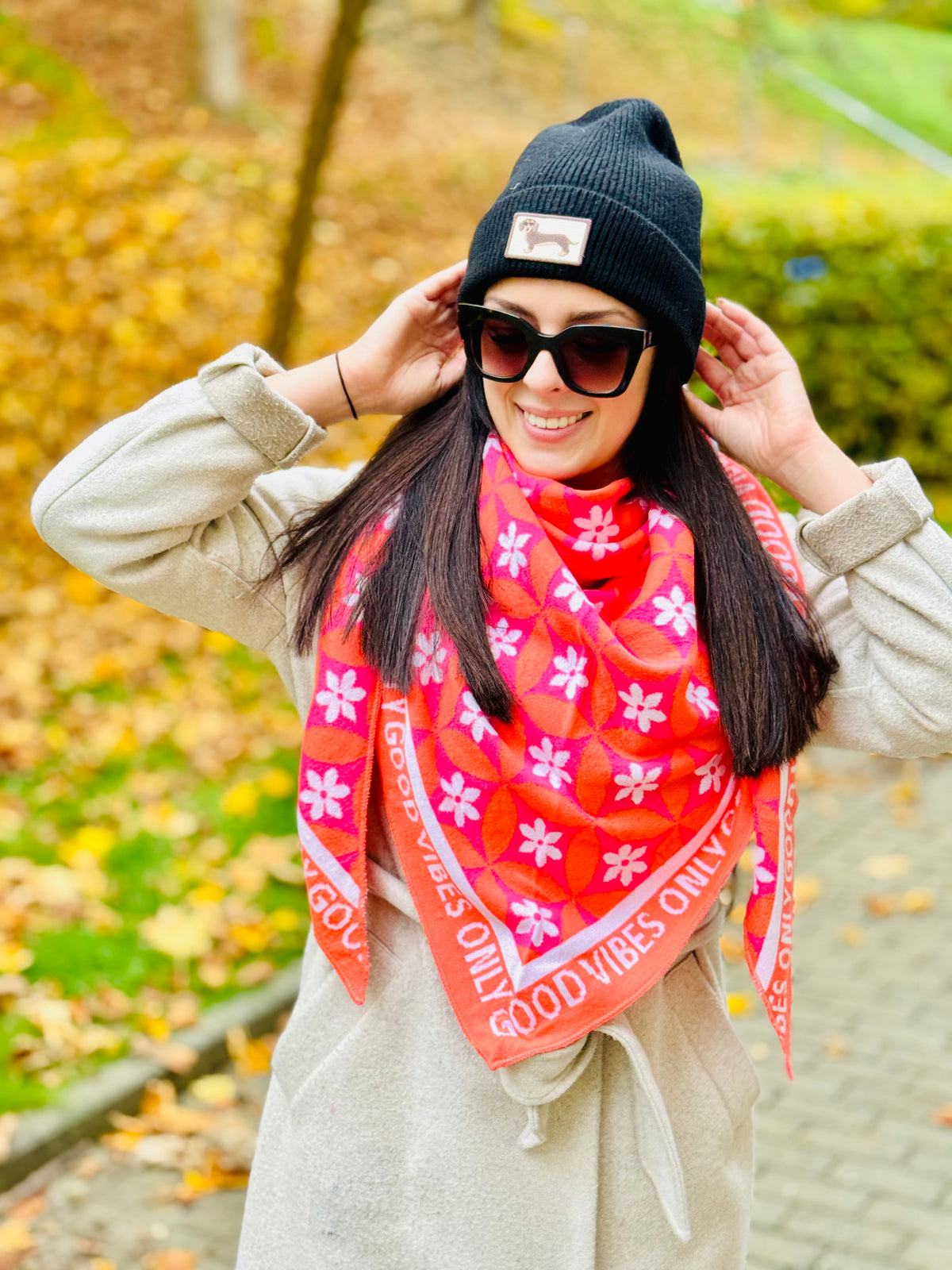 Zwillingsherz Schal „Luxury Vibes“ orange, weiß