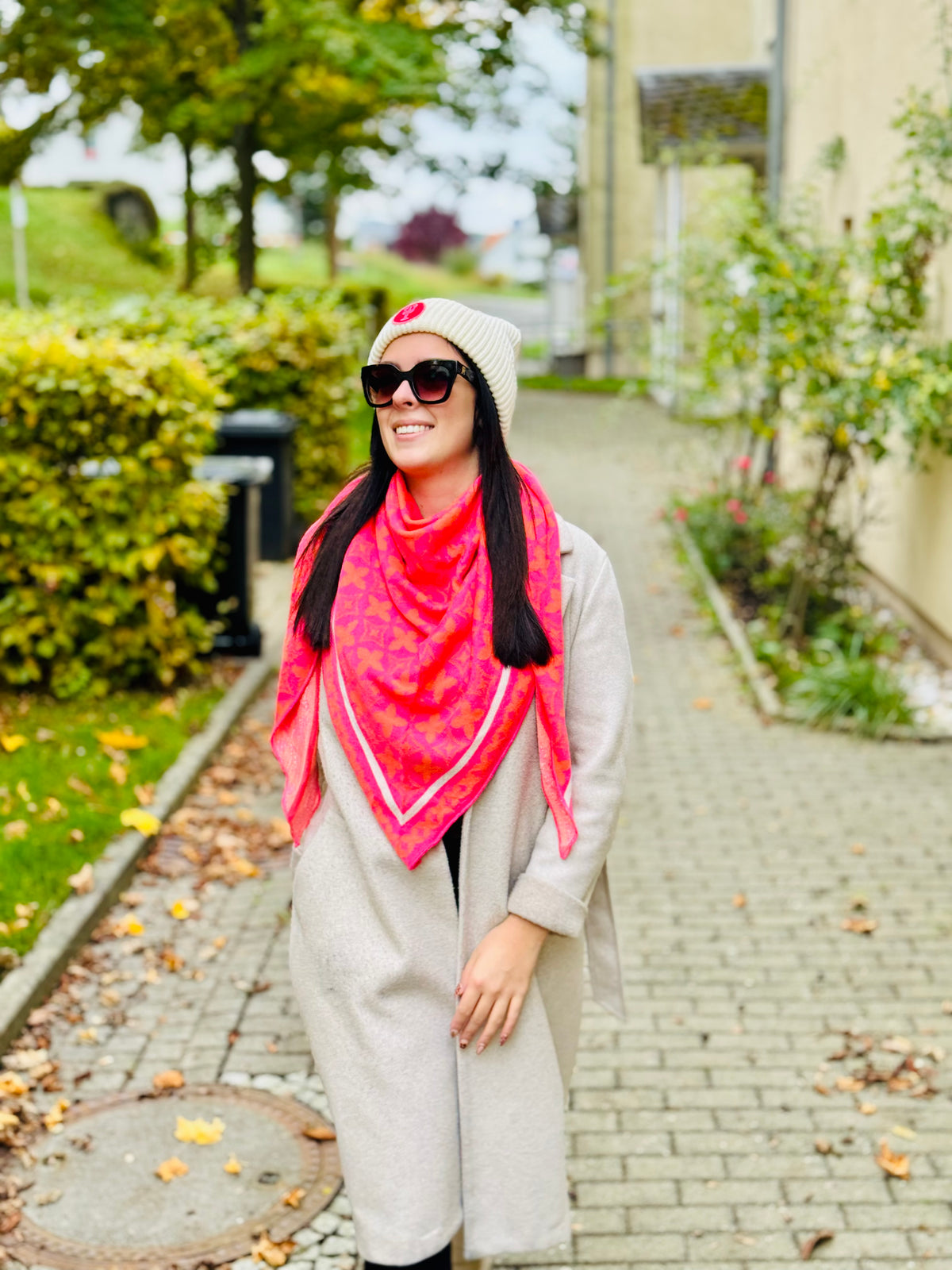 Zwillingsherz Schal „Luxus Grafik“ pink