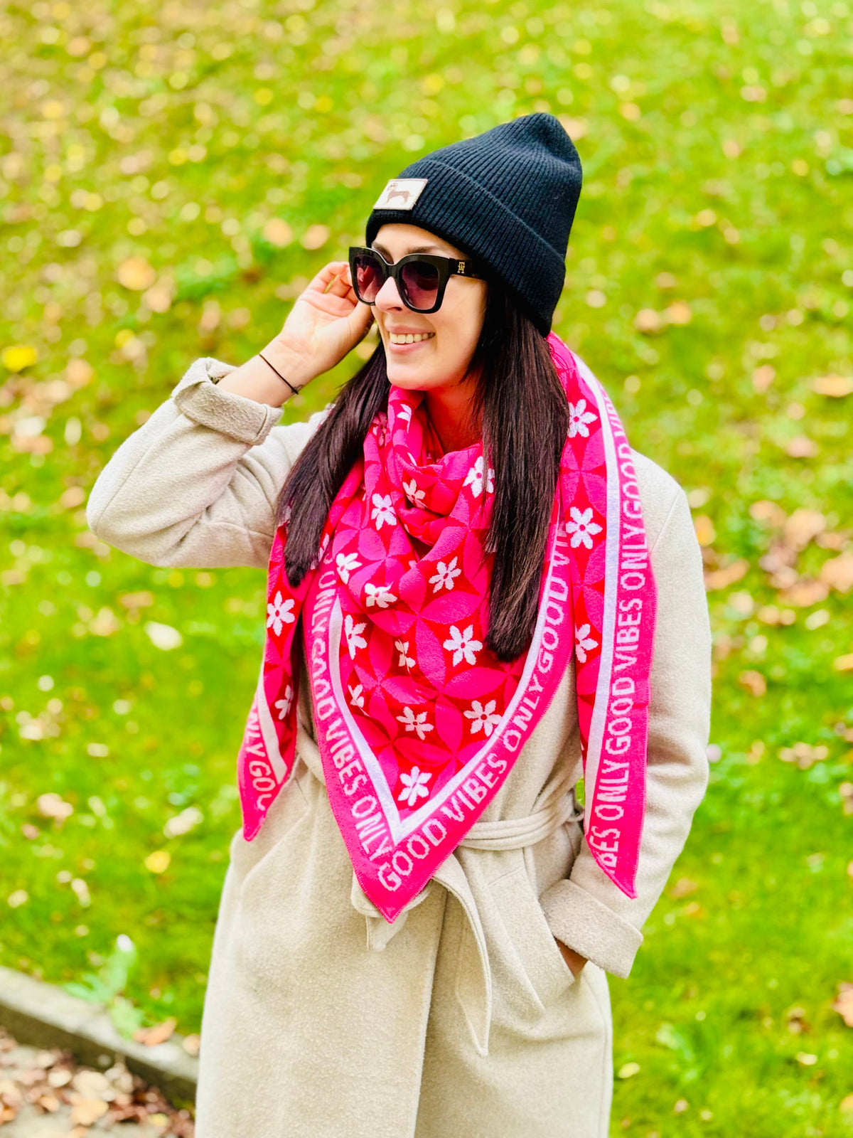 Zwillingsherz Schal „Luxury Vibes“ pink, weiss